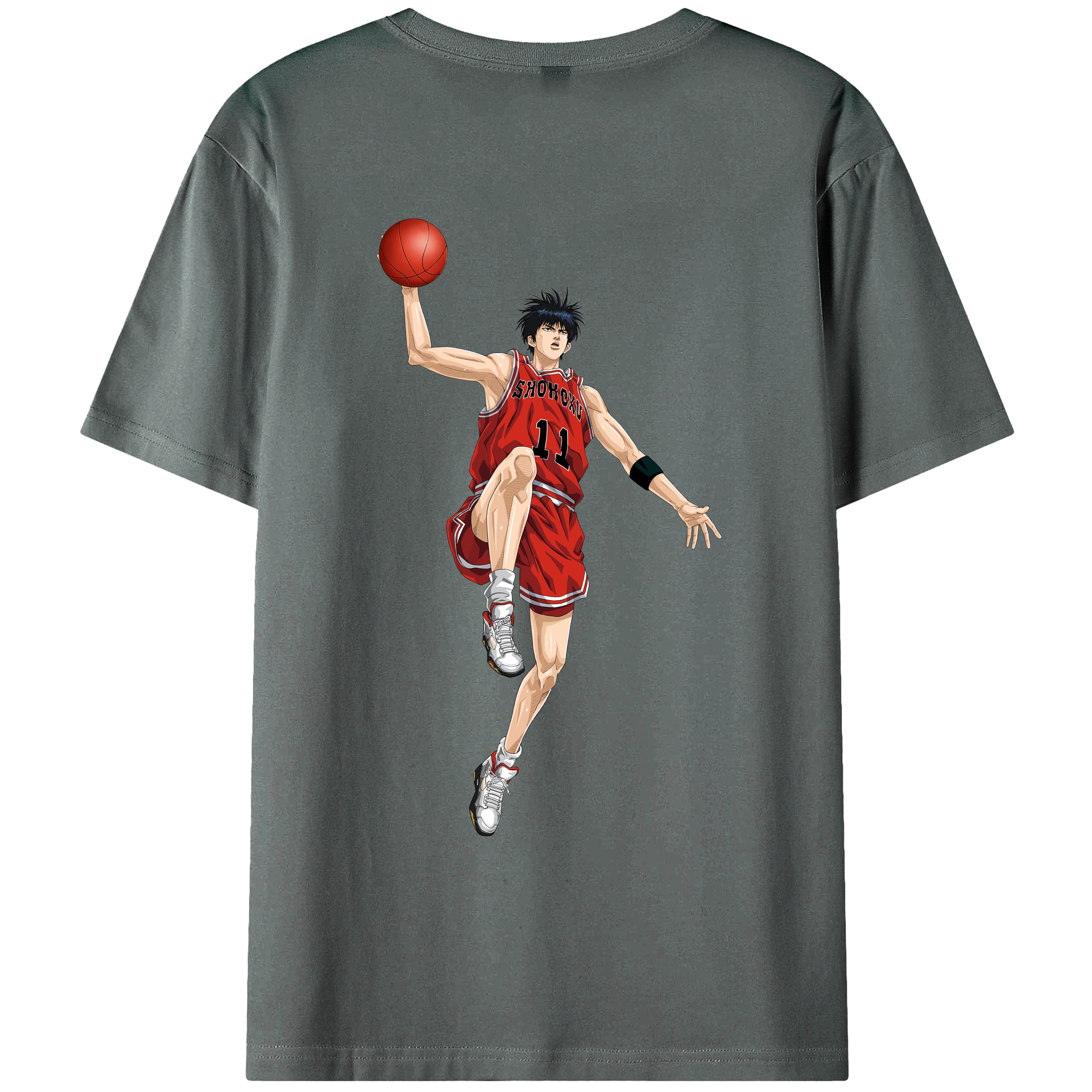 （画像用） SLAM DUNK／スラムダンク 綿100％ メンズ半袖Tシャツ（バックプリント） 通気性